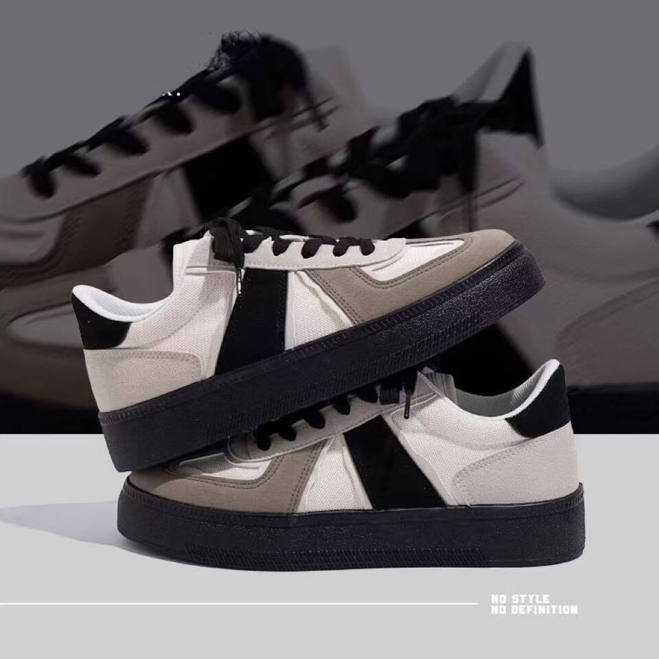 Giày sneaker nam kiểu Đức cổ thấp đế dày tăng chiều cao, giày thể thao casual thoáng khí — 8767 màu đen, 8767m màu