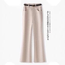 醋酸羊毛喇叭裤女秋冬款2025新款休闲西装裤软糯毛呢微喇裤子