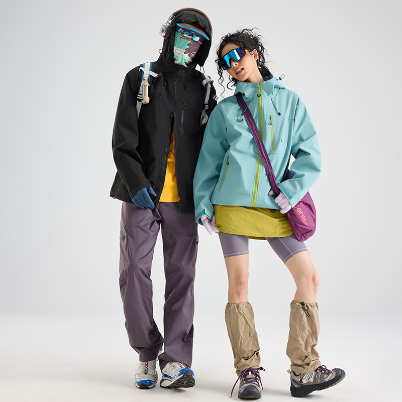 情侣款冲锋衣男山系夹克外套男户外登山服冲锋衣男女潮休闲外套|undefined