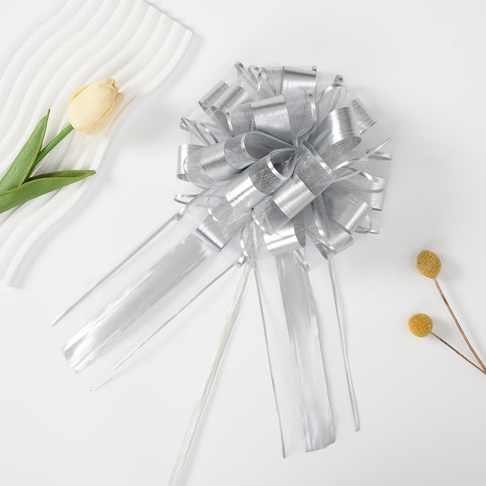 Nuevo 70 nieve mate ajustable bola de flores de Navidad embalaje de regalos de color esférico de color metálico dibujo cinta 7 pulgadas