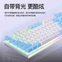 真机械手感键盘鼠标套装有线台式电脑游戏办公女生静音一整套跨境