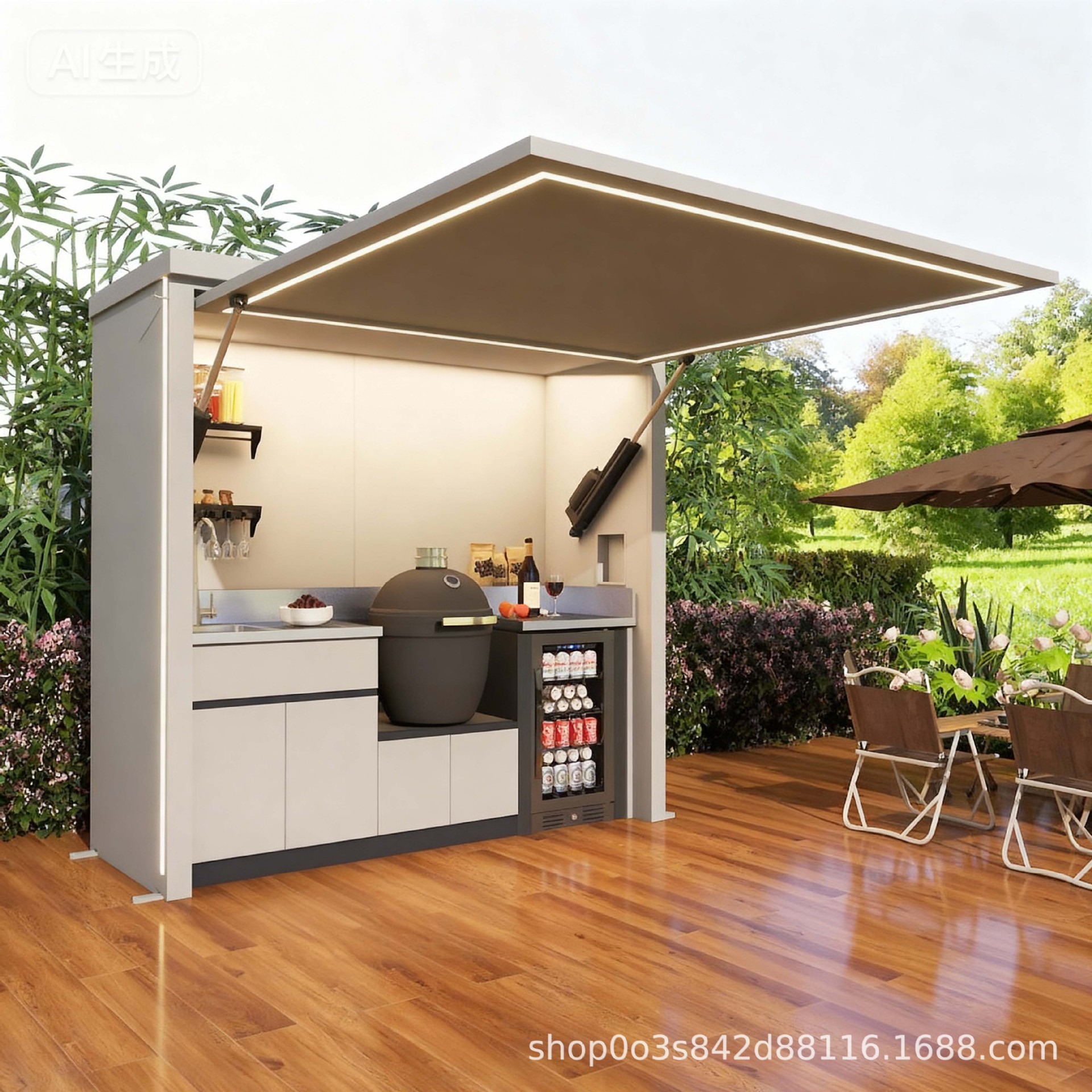 Suministro transfronterizo de cocinas plegables multifuncionales para fiestas al aire libre, hornos exteriores, cocinas móviles integradas con barbacoa, personalizadas