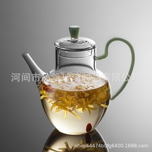 仿宋大容量苹果壶执壶高硼硅材质透明耐热玻璃煮茶壶绿茶壶花茶壶