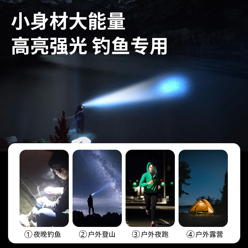 Lámpara de minería transfronteriza de doble fuente de luz cabeza de trabajo lámpara de pesca remota al aire libre carga de emergencia LED luz de cabeza fuerte image 3