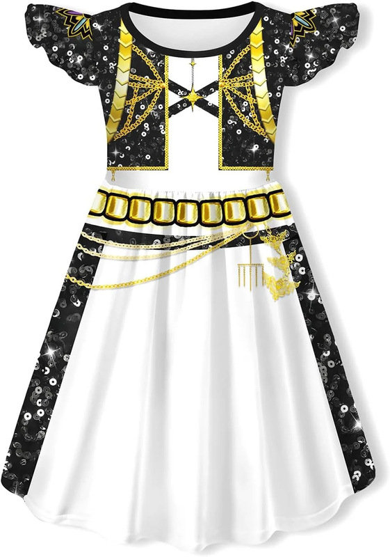 万圣节猎魔女团K-POP鲁米佐依米拉同款动漫cos服儿童飞飞袖连衣裙|undefined