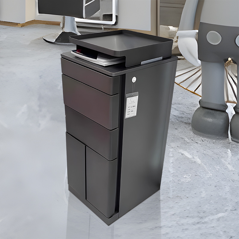 Gabinete de herramientas de peluquería Gabinete de madera maciza Salón de peluquería especial Red Cabinet de almacenamiento Cabinet de corte de pelo Carrito pequeño