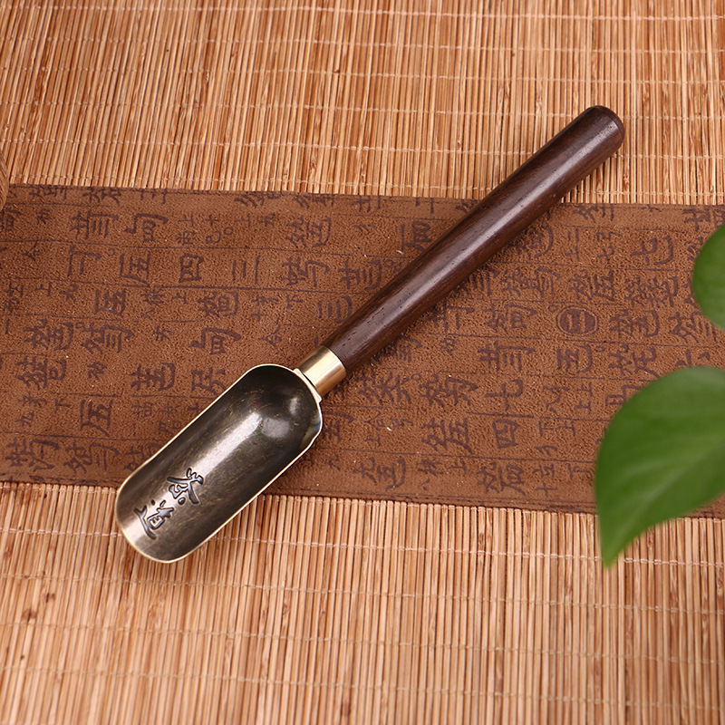 Ebony alloy teaspoon tea spoon kung fu tea set tea ceremony accessories factory wholesale