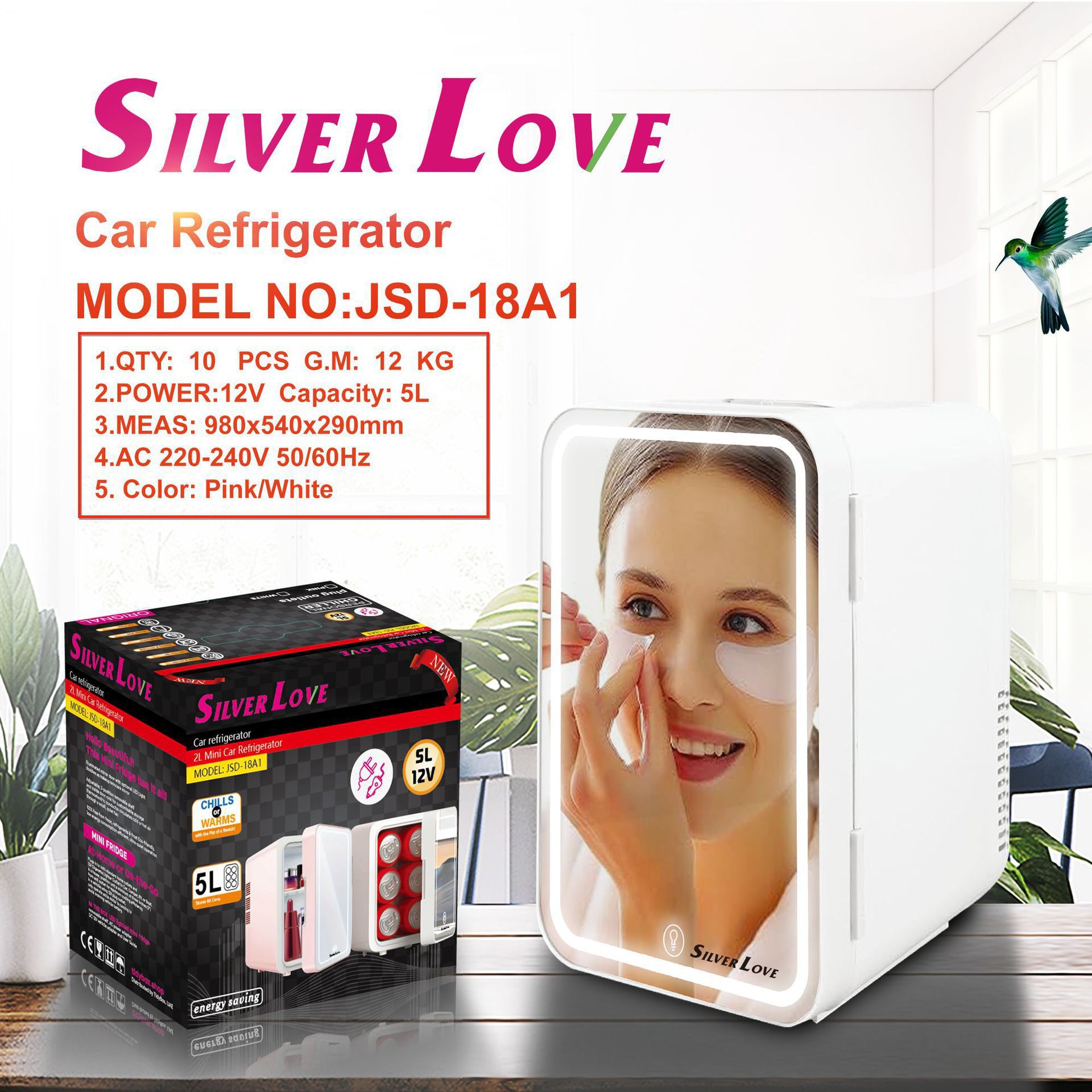 Cross-Border 5L Car Household Mini Refrigerator USB Refrigeration Refrigeration Student Dormitory Office Cosmetics Refrigerator
