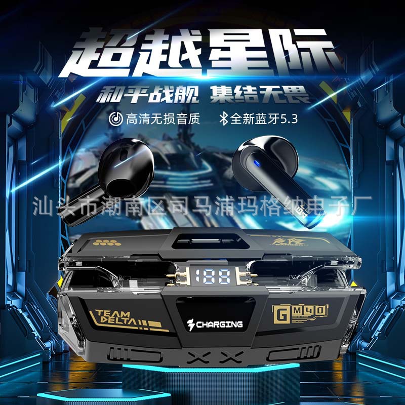Gm40 In-Ear Wireless Bluetooth Headset Gaming Intelligent Noise Reduction Ultra-Long Battery Life No Delay Private Model Stereo