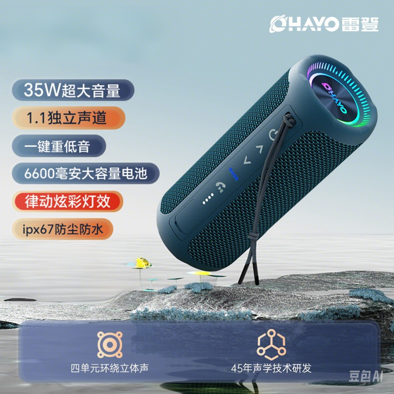 雷登x10MAX蓝牙音箱35W大音量重低音炮家用户外便携式车载小音响|undefined