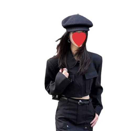 Japanese autumn and winter warm wool painter's hat women's retro duck beret showing face small versatile solid color newsboy hat