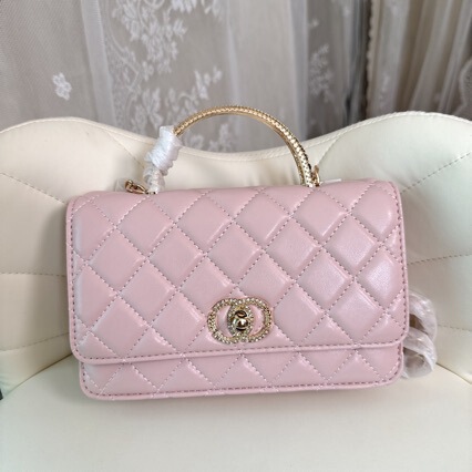 Chanel-Style Rhombus Chain Bag with Diamond-Studded Handle for Women 2025 Fashionable Exquisite Handbag Crossbody Small Bag Phone Bag Trendy