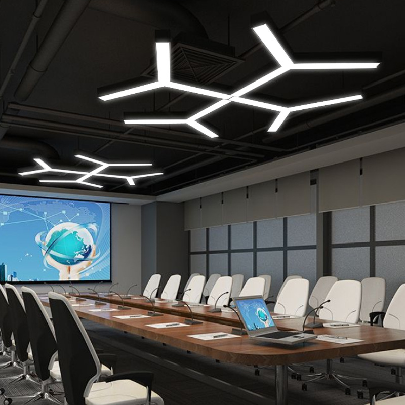 Creative Herringbone Y-shaped Office Chandelier LEDStyling Lamp Industrial Style Lighting Gym Internet Cafe Shop Mall