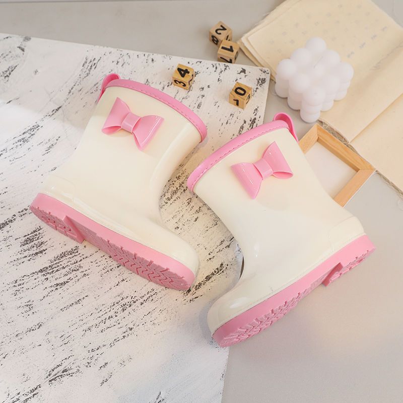 Children's Rain Boots Princess Girls Kindergarten Baby Students Non-Slip Fleece-Lined Rain Boots Glue Shoes Kidsren's Cute Kidsren's Shoes