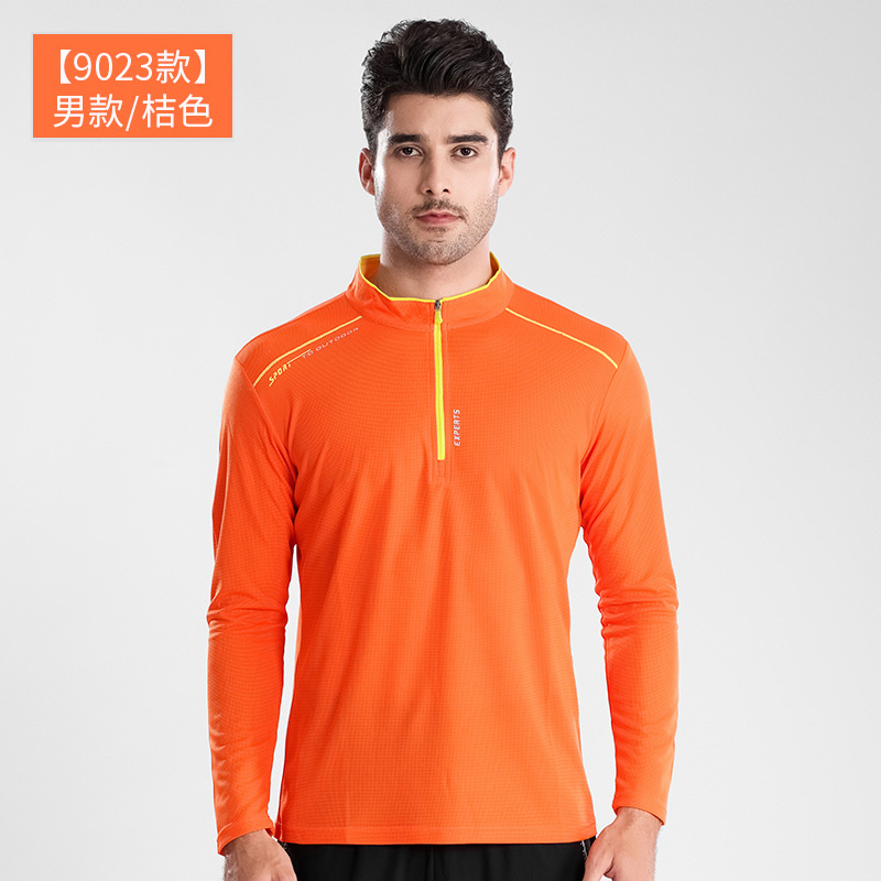 Al aire libre, ropa de secado rápido de cuello para hombres, mangas largas, ligera y transpirable, ropa de secado rápido para correr, caminata, camiseta elástica, verano image 16