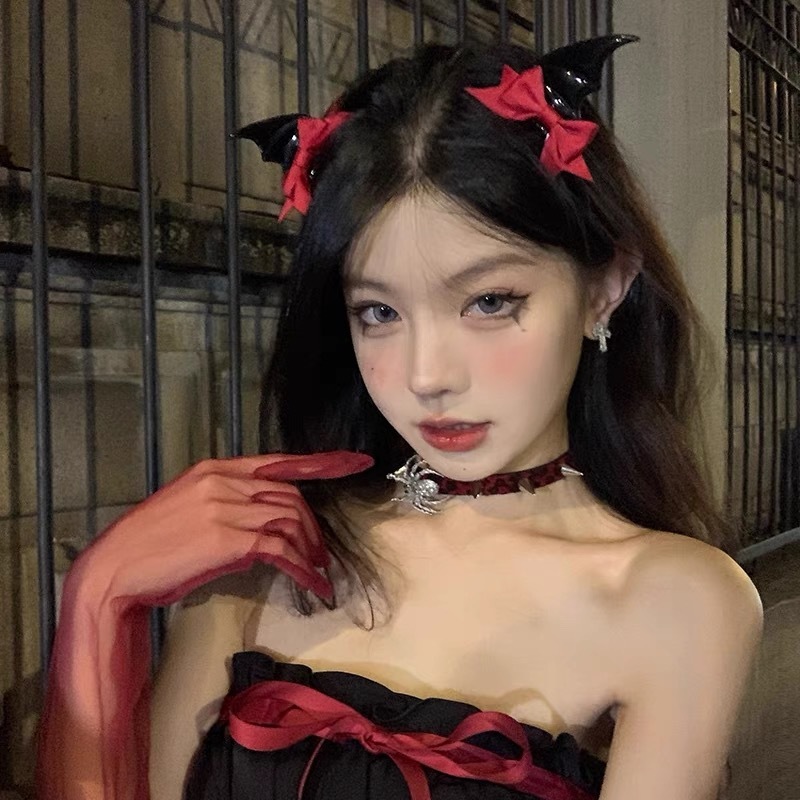 ハロウィーンcos小悪魔蝶ネクタイ髪飾り奇妙な道具立体トップクリップLolita髪飾り|undefined