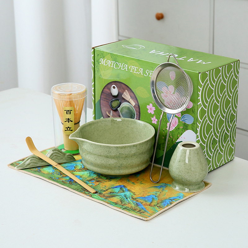 Japonés Matcha tazón Matcha túnica canción té herramientas de pedido taza de té de cerámica taza de té mezclador Matcha cepillo taza de té