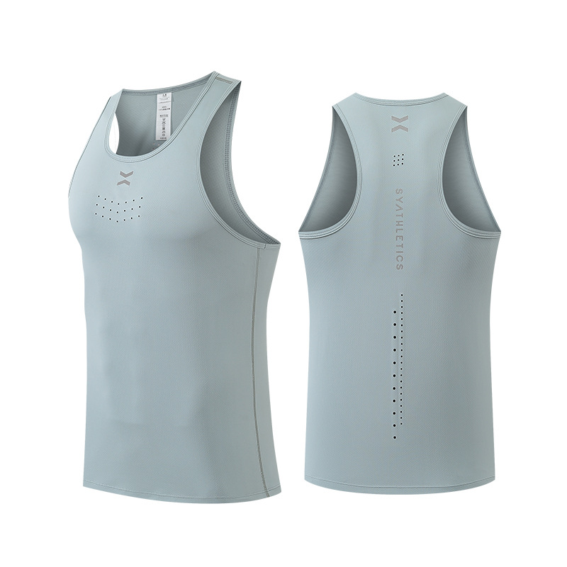 Verano ligero transpirable deportes de secado rápido chaleco running fitness Top sin mangas de seda de hielo estiramiento más tamaño Chaleco de hombres y mujeres