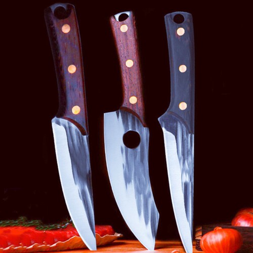 Hand-forged handle beef knife, outdoor camping ultra-sharp multi-functional meat knife, portable bone removal knife, home use fruit knife