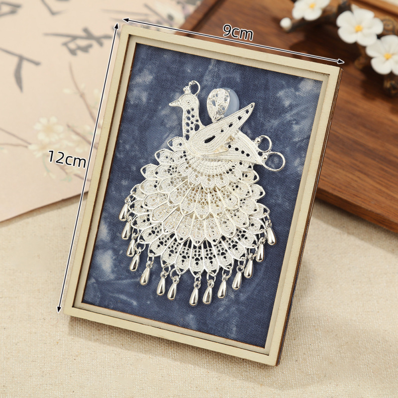中国風模造ミャオ族シルバー冷蔵庫ステッカー少数民族クリエイティブ手作り diy 刺繍ホーム冷蔵庫装飾タッセルステッカー|undefined