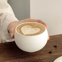 复古石纹 杯咖啡杯蛋杯下午 茶手握卡布奇诺拉 花杯杯子铁陶瓷磨