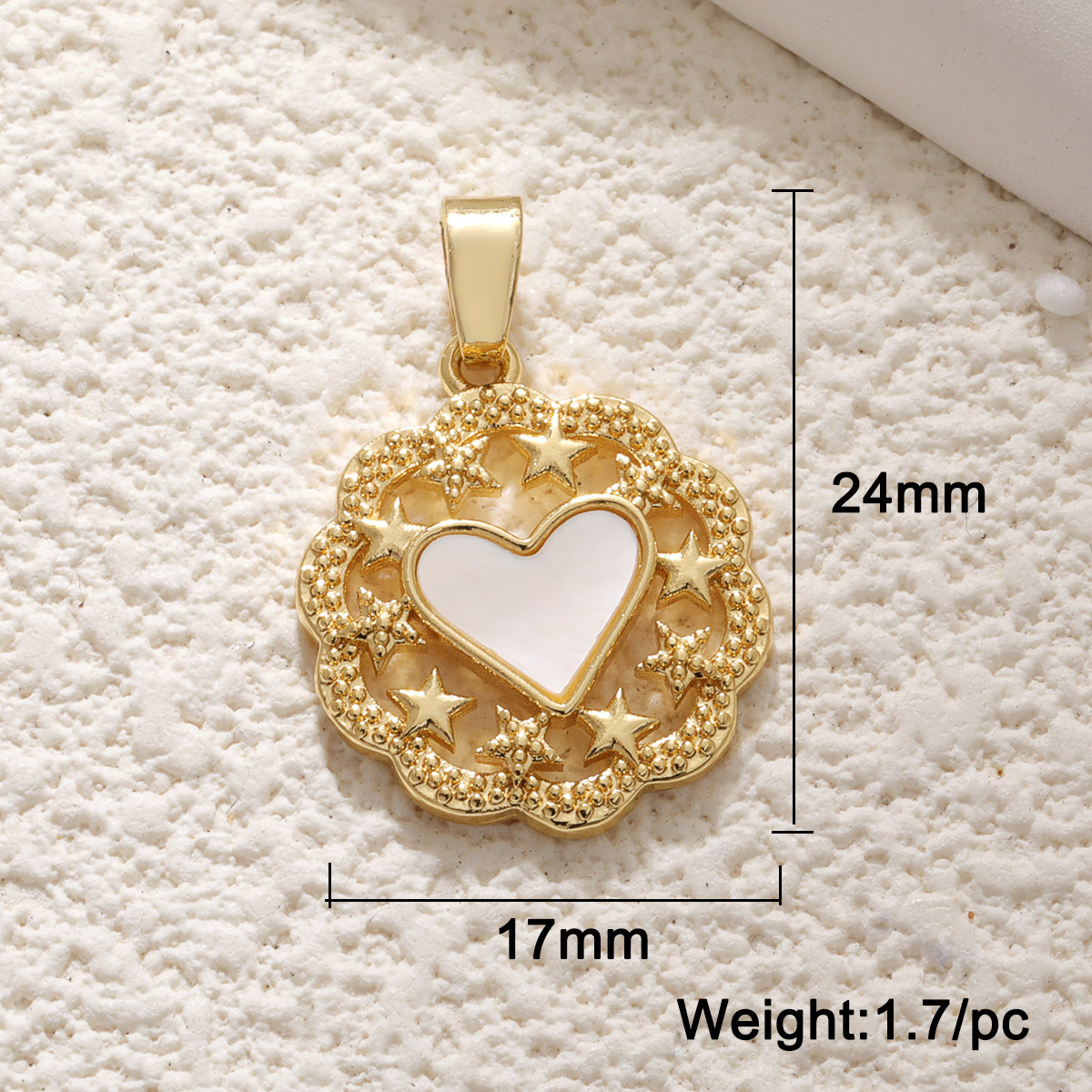Zircon Inlay Material 1 Piece 15 * 20mm Copper Zircon Heart Shape Pendant
