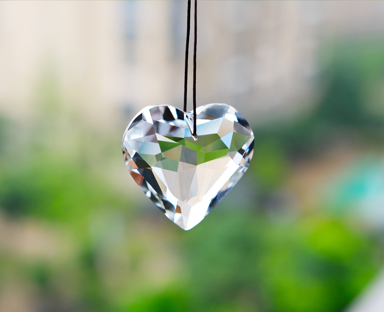 Simple Style, Classic Style, Commute Style Simple Style Classic Style Heart Shape Colorful Artificial Crystal Rope Pendant Suncatcher