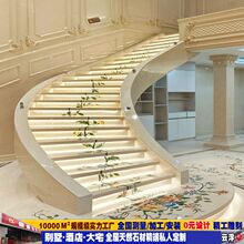 天然大理石楼梯踏步水刀拼花地砖欧式别墅家居地面拼画石材水刀