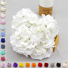 5头把束绣球仿真花厂家批发现货带叶毛布INS饱满绣球花束把花外贸