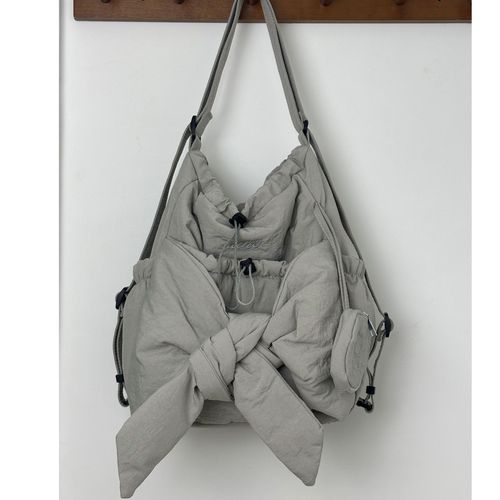 Korean ath cloud bag - bow strap designer style can be used for one shoulder and two shoulder casual dual-purpose bag large capacity