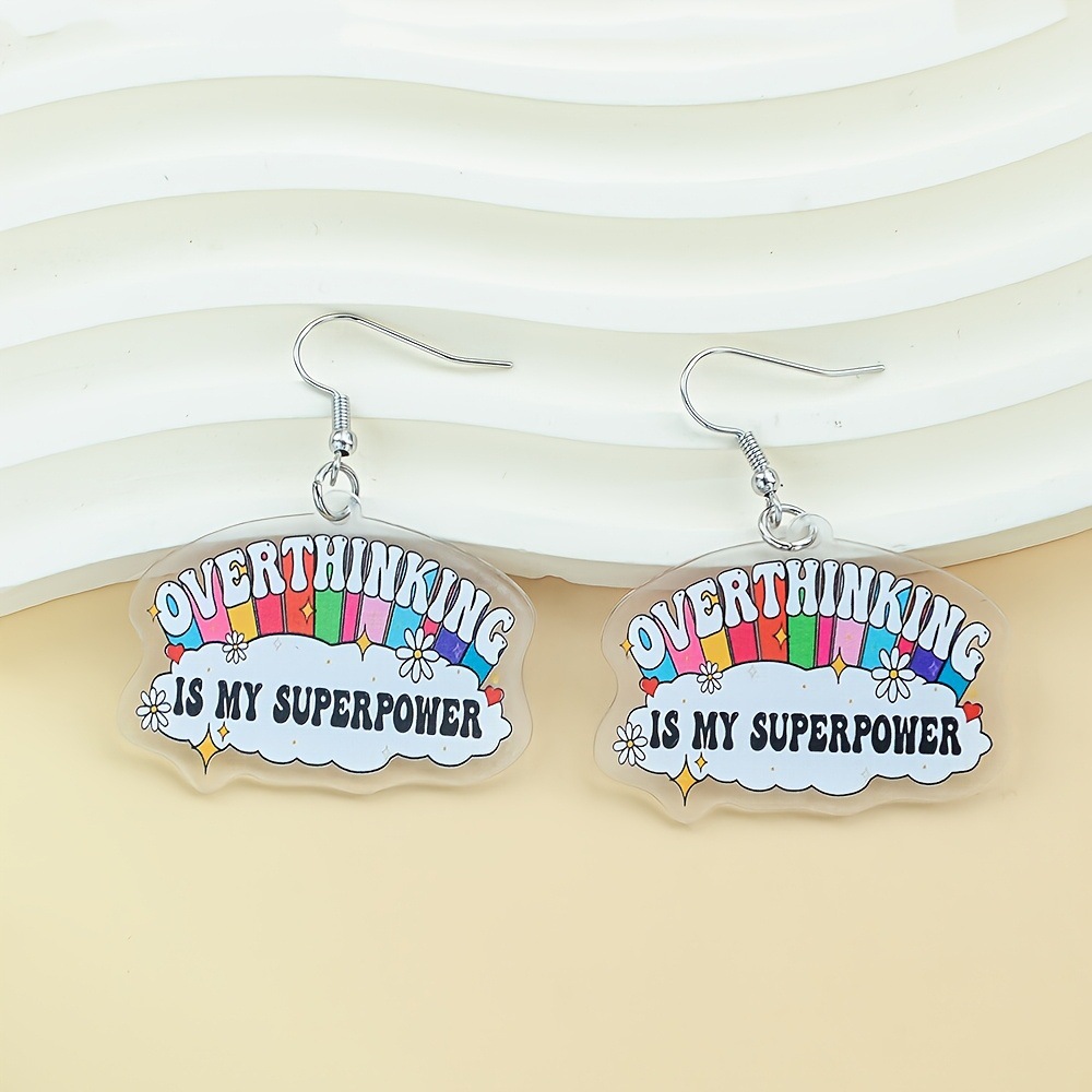 Cute acrylic design earrings stainless steel