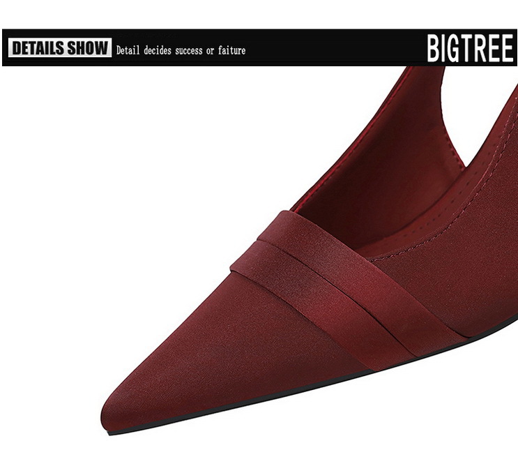 Escarpins élégants à bout pointu en satin avec dos ouvert et bride à la cheville - Escarpins pour femmes pour fêtes et soirées_voghion.com