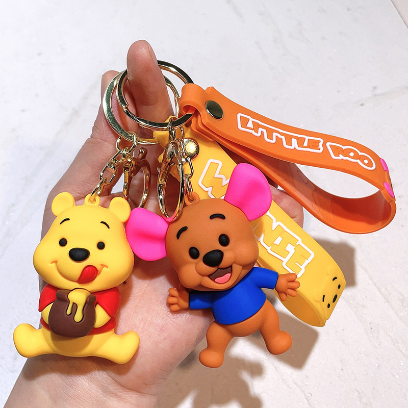 漫画かわいいウィニグマアニメ人形シリコンキーホルダーかばんストラップカップル小さなギフト人形機|undefined