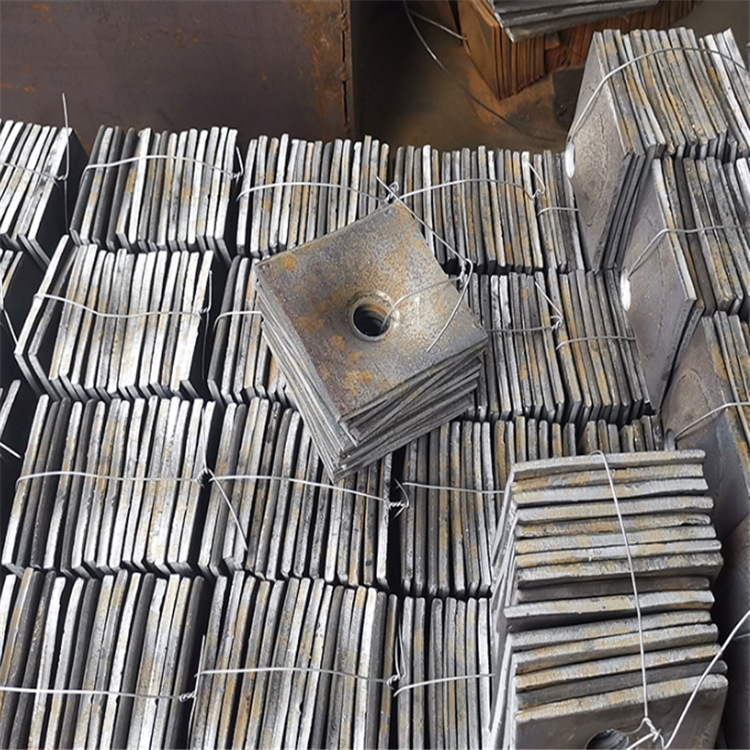 140 * 140 * 8 plataforma de anclaje de perno de mina agujero redondo equipo de soporte de placa de anclaje