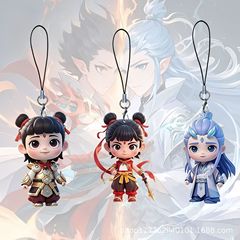 レンコンケーキ CP ペンダント Nezha 2 魔児海漫画アニメーション高価値携帯電話チェーン Nezha Ao Bing スクールバッグペンダント