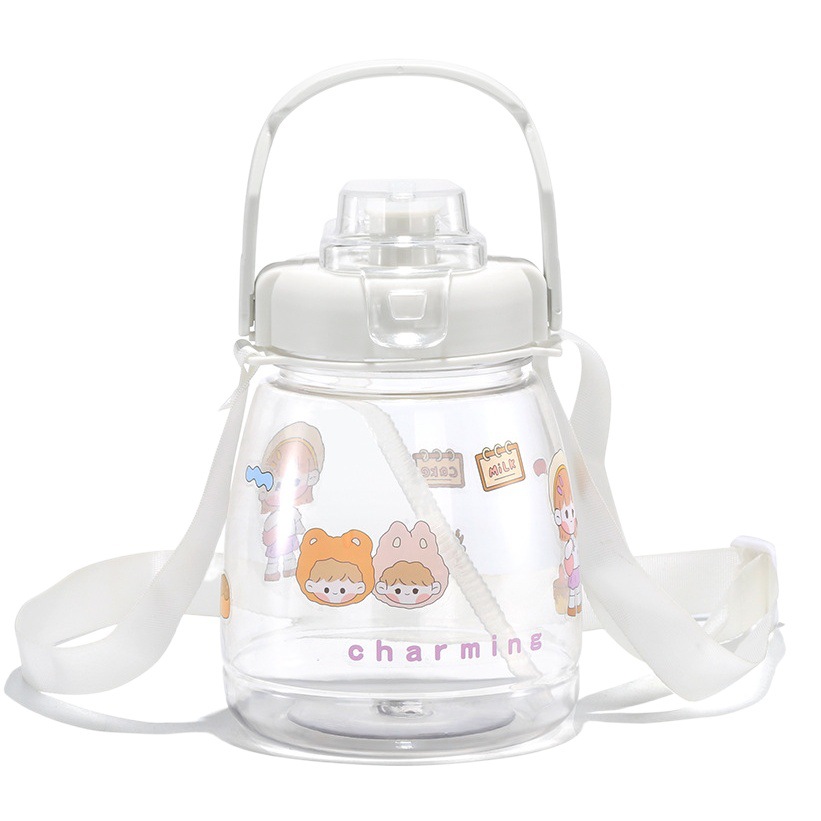 Gran capacidad taza de agua del vientre grande en stock estudiantes masculinos y femeninos Taza de paja de alta apariencia taza de plástico para niños taza de regalo taza