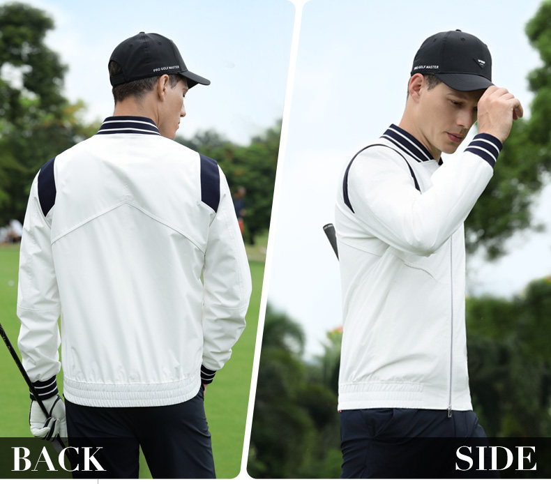 Áo khoác gió golf nam PGM chống thấm nước, cổ bóng chày, mùa thu đông — Áo khoác trắng [chống thấm nước/chống gió/khóa nhiệt độ/cổ áo bóng chày] YF814 chi tiết 9