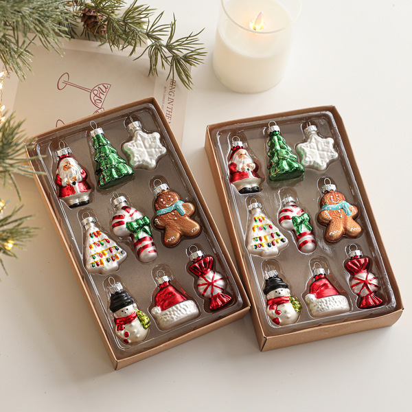 Christmas glass cartoon pendant for elderly
