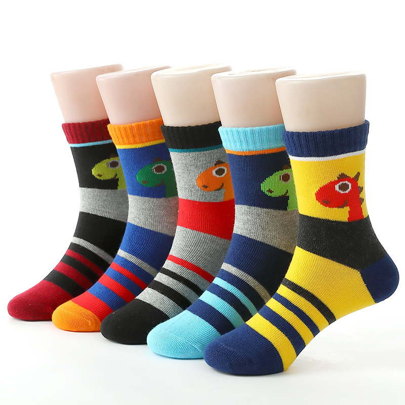 Boys Socks Autum and Winter Mid-Tube Cotton Socks for Kidsren, Middle and Large Kidsren, Spring and Autum Sweat-Absorbent Cartoon Boys and Kidsren, Non-Slip