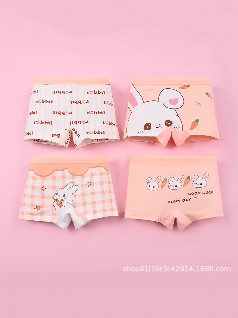 Cross-border Children's Pure Cotton Underwear Girls' Underwear Baby Boxers Class A Cotton Skin-friendly Underwear for Children Ages 2~12