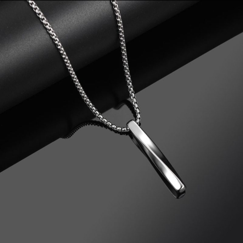Collier pendentif mobius pour homme en acier inoxydable_voghion.com