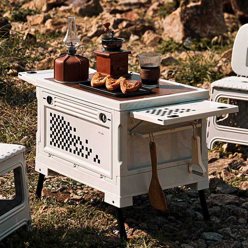 Outdoor Camping Equipment Supplies Storage Box Car Trunk Folding Installation-Free Car Supplies Storage Table
