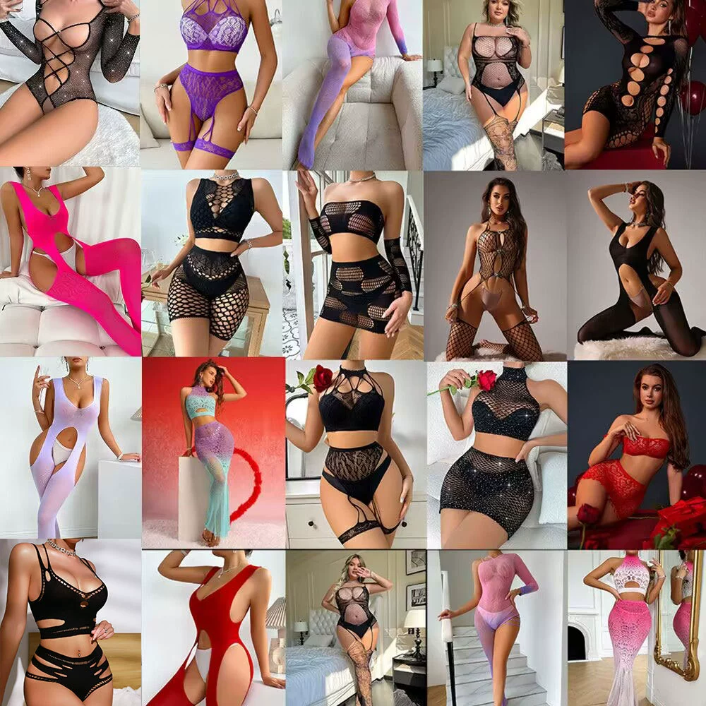 Взрывной европейский и американский стиль внешней торговли эротическое белье сексуальное сияющее сетевое платье