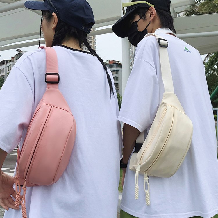 Simple crossbody bag, chest bag, fashionable and casual bag for women, 2025 new couple bag, versatile for sports, Japanese-style waist bag undefined