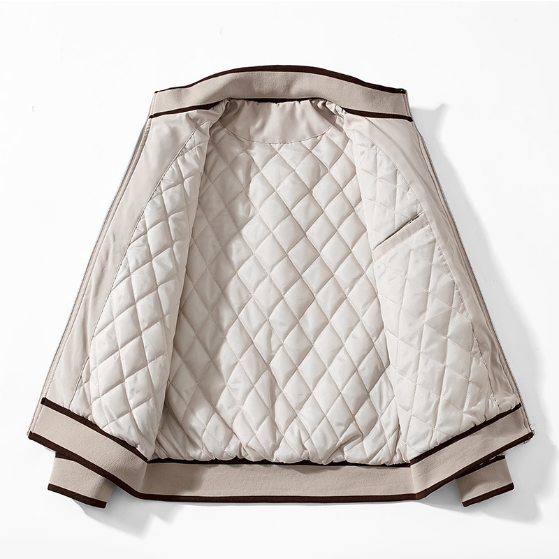Algodón grueso de moda chaqueta de cuello alto versátil letras americanas chaqueta de manga larga chaqueta chaqueta de invierno