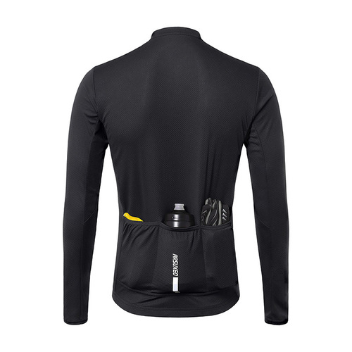 ARSUXEO professional cycling clothing road bike men's quick-drying breathable spring and summer top long-sleeved solid color zipper cross-border