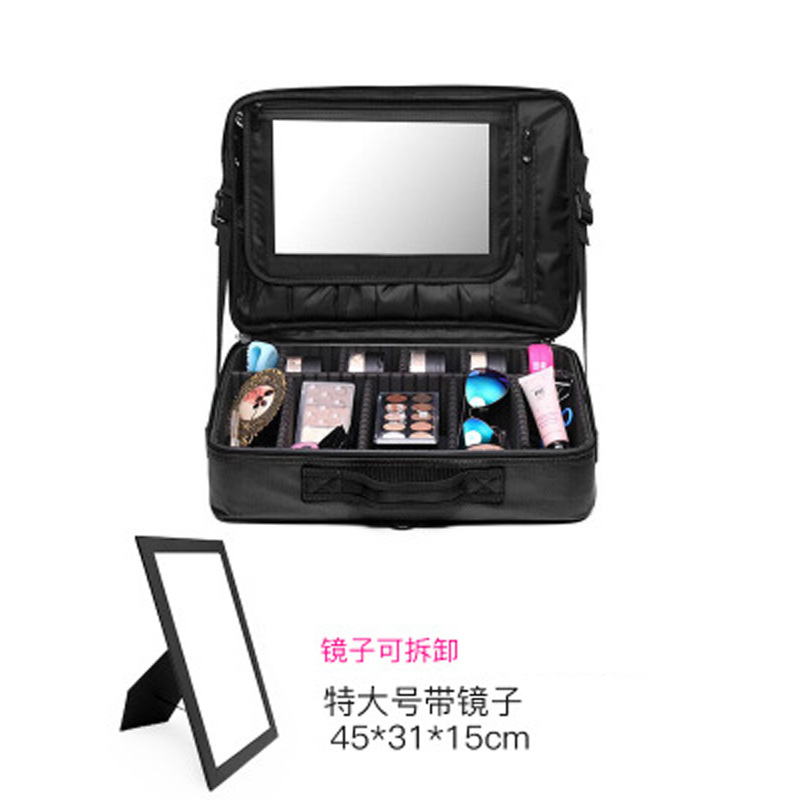 Bolsa de cosméticos portátil, maquillador y maquillaje de gran capacidad, bolsa de almacenamiento portátil multicapa, bolsa de partición de viaje de estilo ins en stock