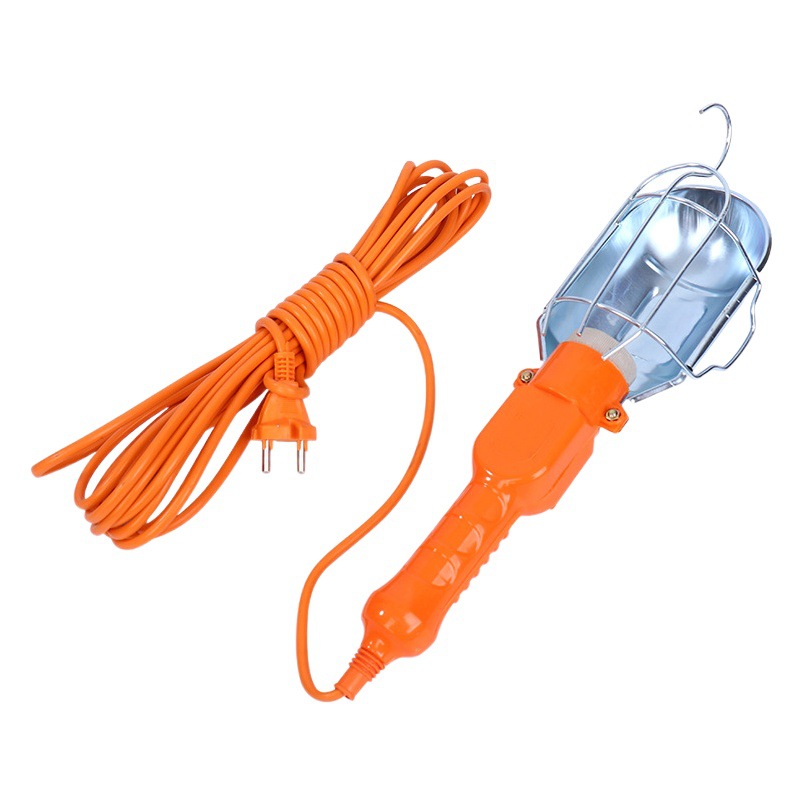 Lámpara de trabajo portátil al por mayor con gancho, iluminación de reparación de automóviles móvil, cubierta de hierro, luz de mantenimiento con línea, luz de trabajo transfronteriza