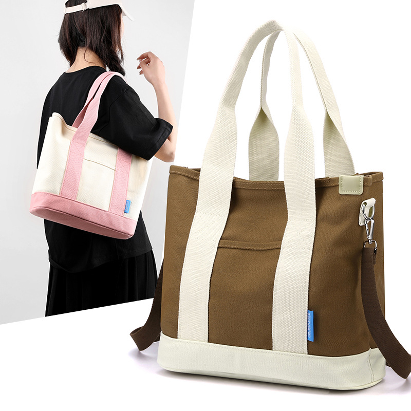 Contrast color large capacity tote bag fashion casual bag new bag women's bag daily commuter women's shoulder crossbody