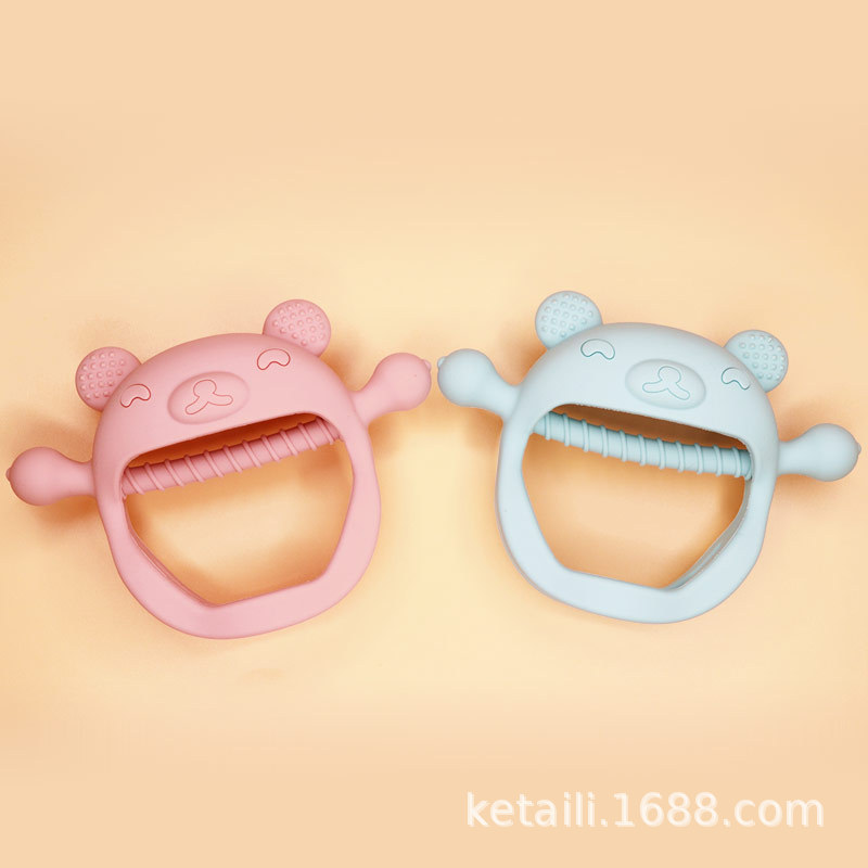 Mordedor de silicona para bebés, juguete calmante para bebés, mordedor con forma de gatito, anti-mordeduras, juguete para la dentición materna e infantil, para la dentición.